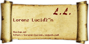 Lorenz Lucián névjegykártya